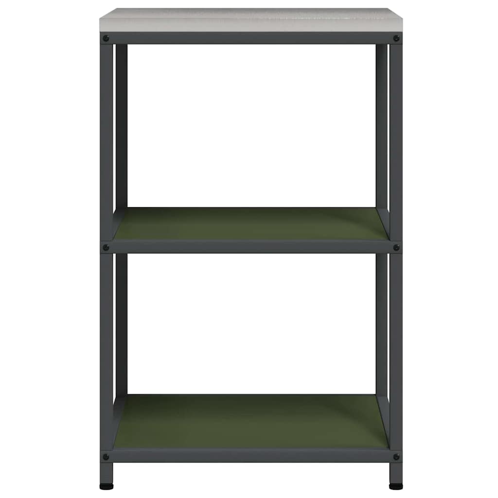 Kitchen Storage Shelf with Shelf with Storage Olive green Steel